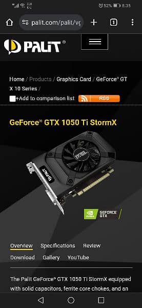 Palit GeForce GTX 1050 Ti StormX 0