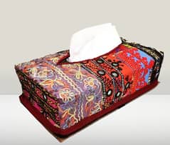 Fancy Tissue Box Cover With Sindhi Hand Embroidery for Drawing Room -