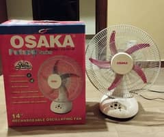 New Osaka Rechargeable 14 inches Oscillating Fan Solar AC DC powered 0