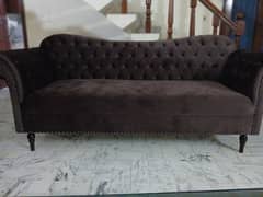 WiDe velvet Tufted sofas with pillows