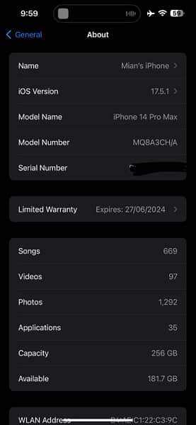 iPhone 14 Pro Max 256 GB 100% Health complete Box in warranty 9