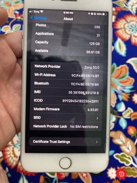 iphone 7 plus PTA approved  128gb with box 6