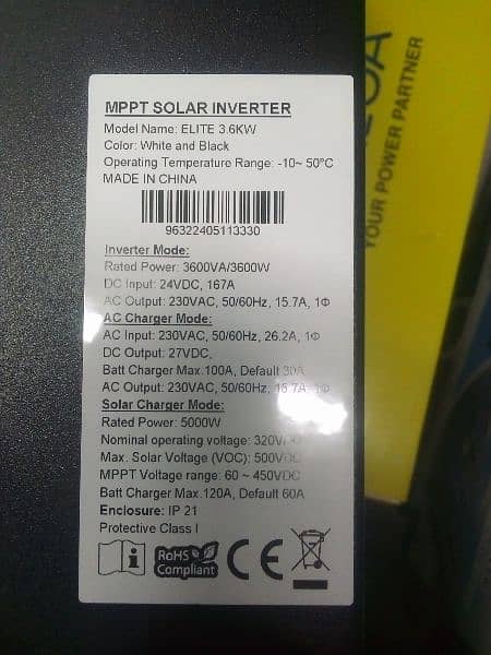 solar inverter omega 3.6. kva      L2 L3 solar stand 2