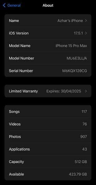 iPhone 15 Pro Max jv 512 lla usa model 2