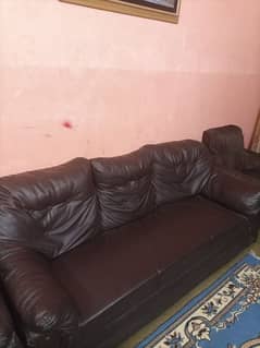 Brown Leathers Sofas 5 seaters