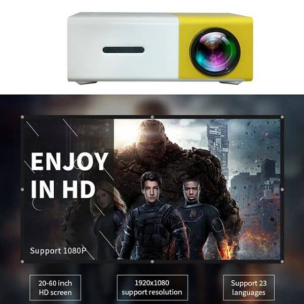 YG300 Mini Portable 1080P HD LED Projector Multimedia Home Theater 1