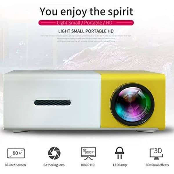 YG300 Mini Portable 1080P HD LED Projector Multimedia Home Theater 14