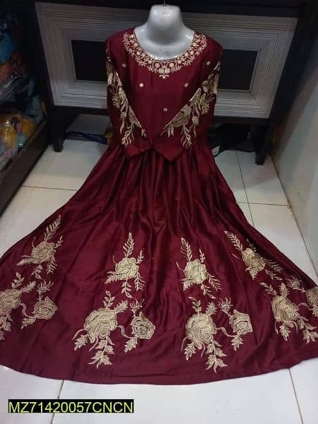 woman"s Stitchend Shamoz Silk Embroidered Maxi 1