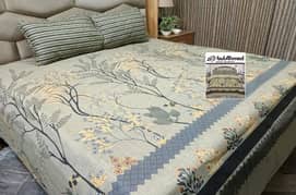 Gul Ahmed 3pc cotton mix printed double bedsheets