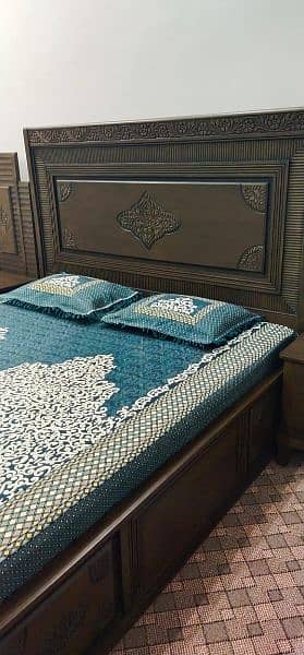 Elite Wooden Bed, Side Tables and Dressing for sale 4
