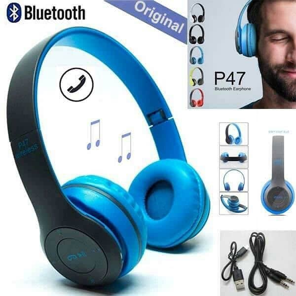 P47 Wireless headphones with Microphone Bluetooth Foldable headset etc 5