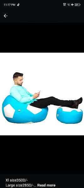 football Bean bags with Free footstool 7