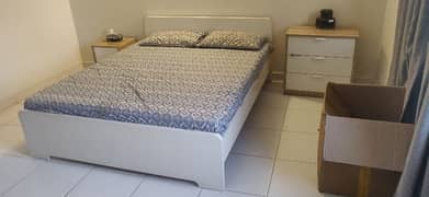 Ikea white queen bed set