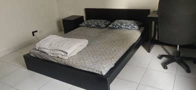 Ikea Black Queen-size Bed set