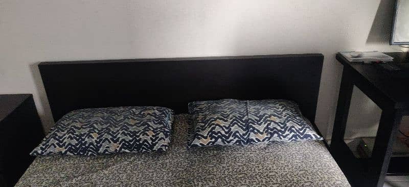 Ikea Black Queen-size Bed set 2