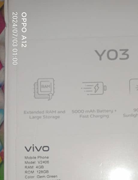 vivo y03 new box pack phone with 4,128 gb memory 2
