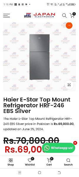 New Haier refrigerator hrf-246 6