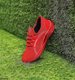 Men's Casual breathable Fashion Sneakers _ JF018 Red . Free Delivery