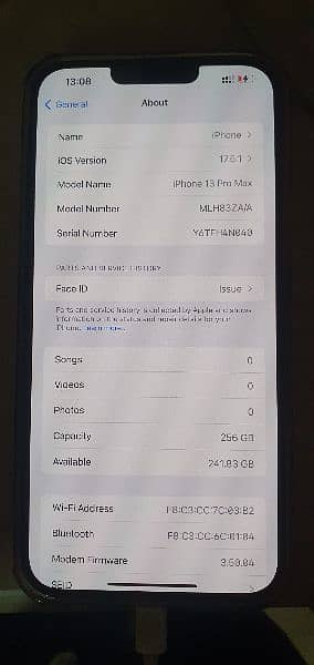 IPhone 13 Pro Max PTA Approved HK 256gb with box 5