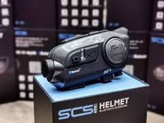 Helmet Bluetooth intercom system with 2k resolution video camera.