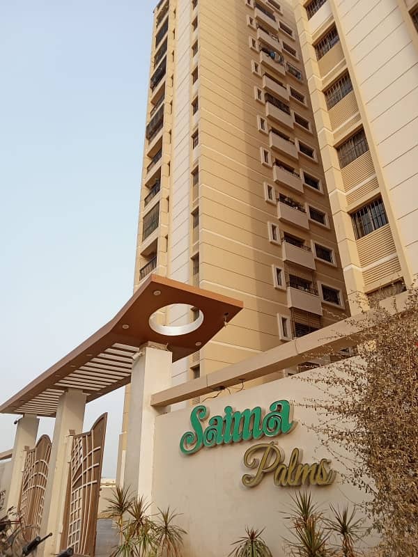 Saima Palm Residency 3 bed drawing dining Appartment Available On Rent Block 11 Jauhar 1