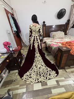 Long velvet dress new , on Mehroon velvet, Made from USA customize