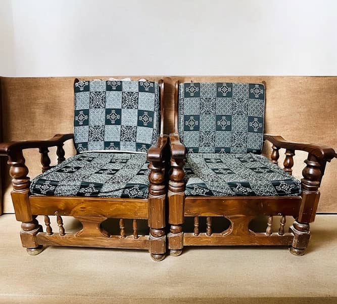5 Seater Sheesham Solid Wood Sofa 1