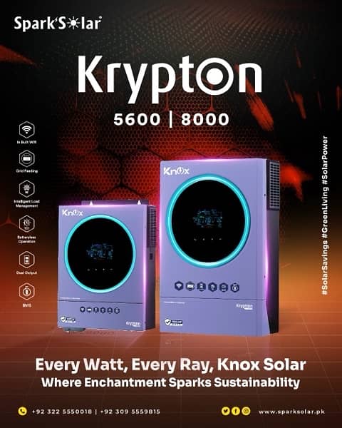 Knox Krypton 5600 Infini V4 4kw 24v Hybrid Solar Inverter Voltronic 1