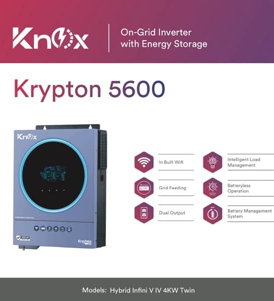 Knox Krypton 5600 Infini V4 4kw 24v Hybrid Solar Inverter Voltronic 6