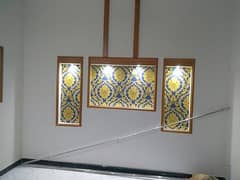 wallpaper/pvc panel,woden & vinyl flor/led rack/ceiling,blind/gras/flx 0