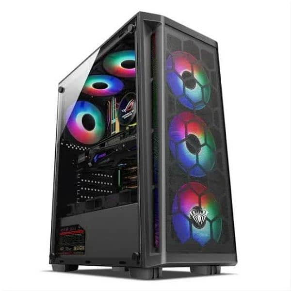 AULA FZ002 ARGB GAMING PC CASE WITH 4 FANS AND CONTROLLER 0