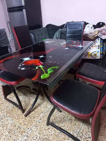 5 seater Dinning Glass Table 10mm 1