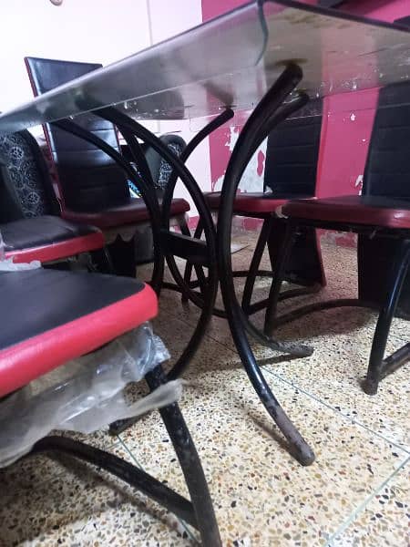 5 seater Dinning Glass Table 10mm 3