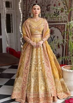 yellow imrozia lehnga  choli dupata