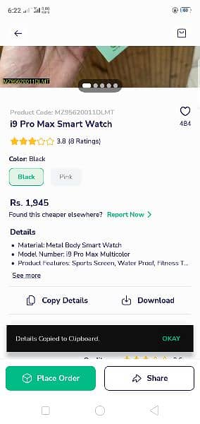 •  Material: Metal Body Smart Watch 
•  i9pro 1