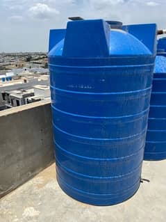 Water storage tank blue color