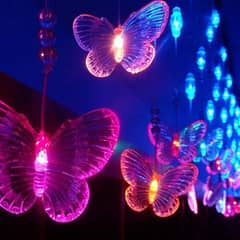 Butterfly Curtain Fairy Lights 8 Modes 48 LED Window USB Waterproof 0