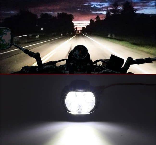 2 Pcs Motorcycle Headlights Plus Switch LED White Super Bright 2