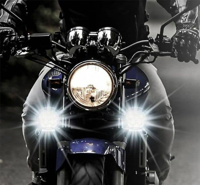 2 Pcs Motorcycle Headlights Plus Switch LED White Super Bright 3