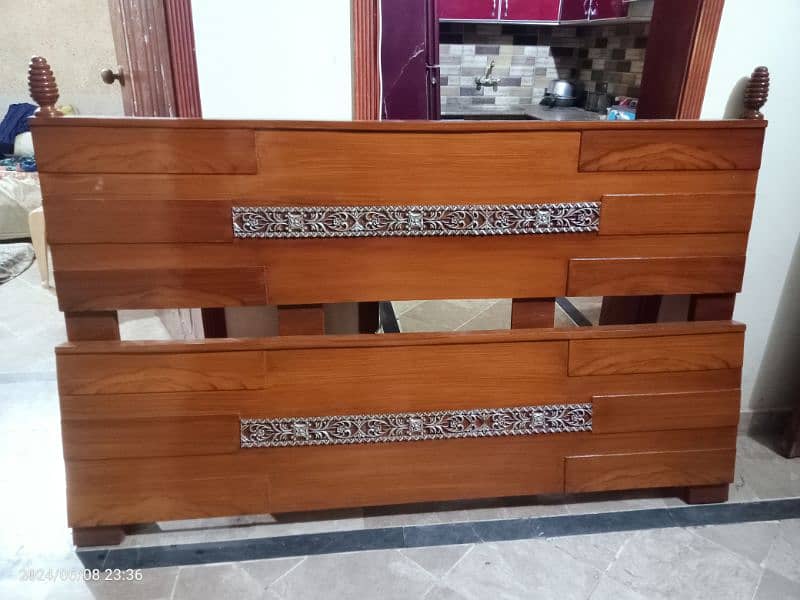 double bed pure wooden 2