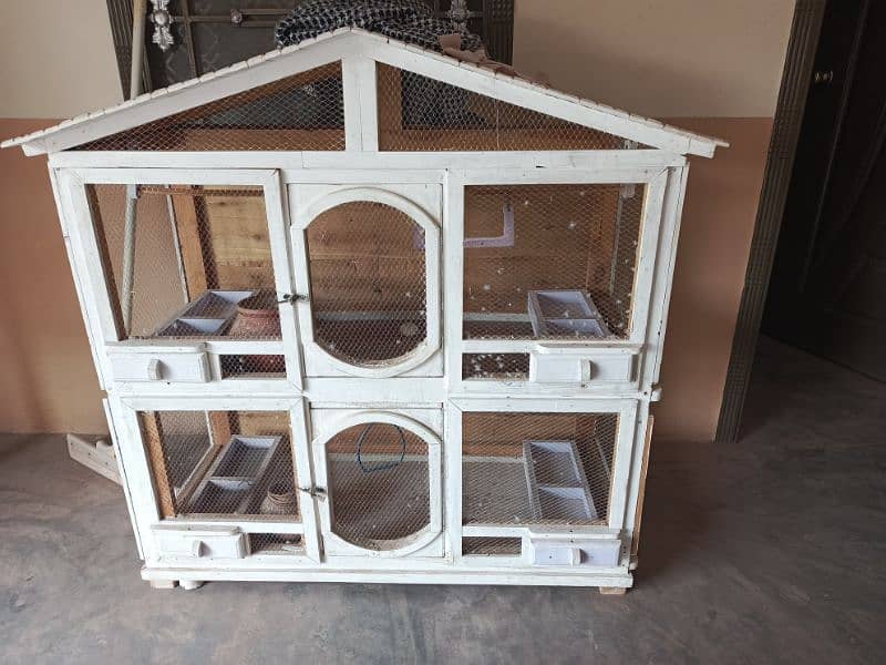 Wood made cage for parrots, teeter, Hens 1
