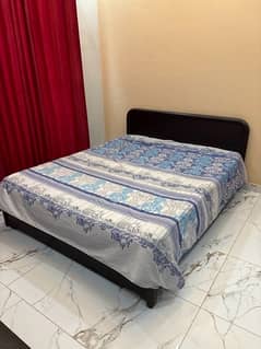 wooden bed set with spring matress
