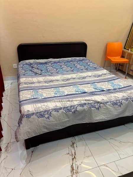 wooden bed set with spring matress 4