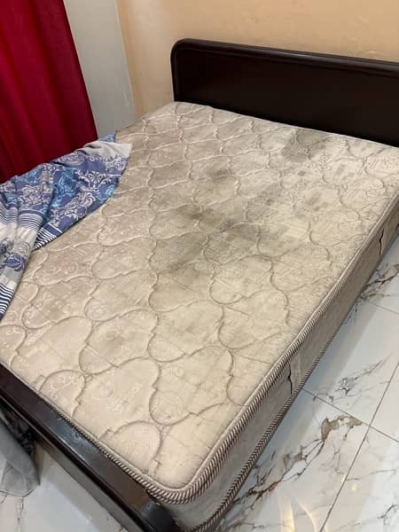 wooden bed set with spring matress 5