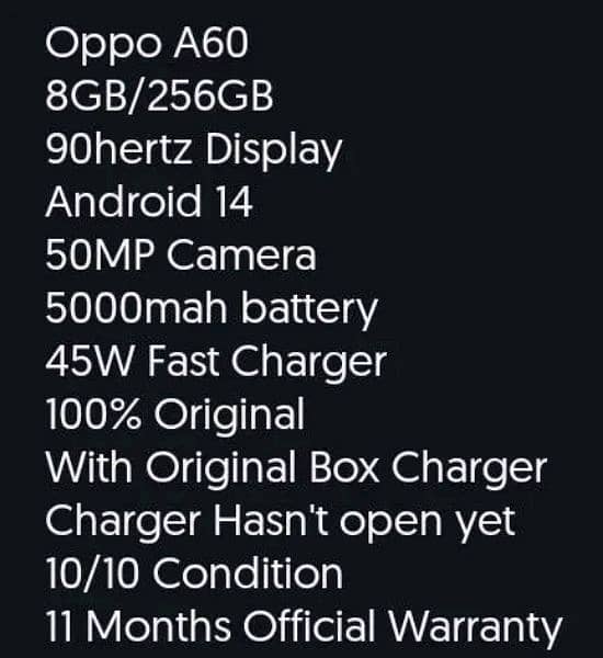 Oppo A60 Want to Sell Contact Number only WhatsApp03029550075 2