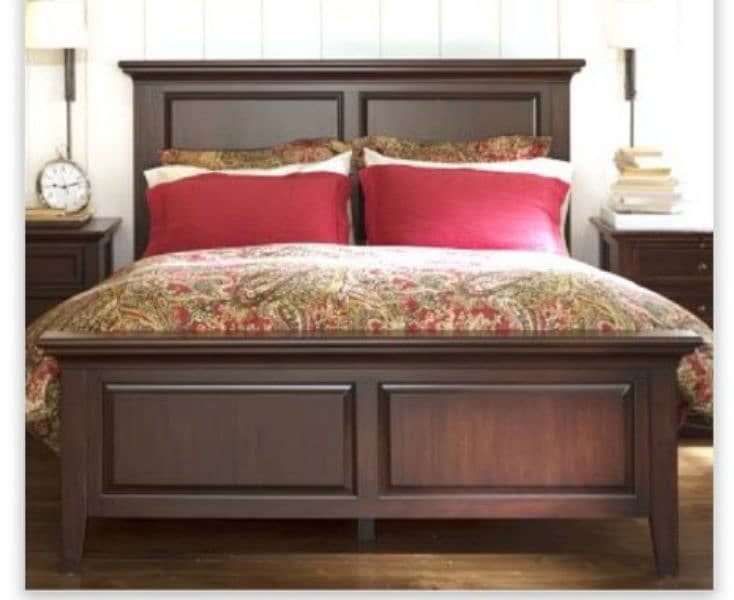 double bed set, king size bed set, sheesham wood bed set, complete set 1