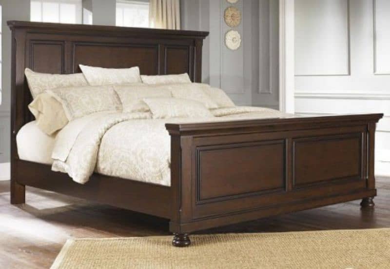 double bed set, king size bed set, sheesham wood bed set, complete set 4