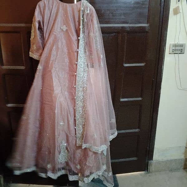 Bridal *"Waleema Maxi"* PINK /PEACH color Dress. ( Used only 2-hours). 2