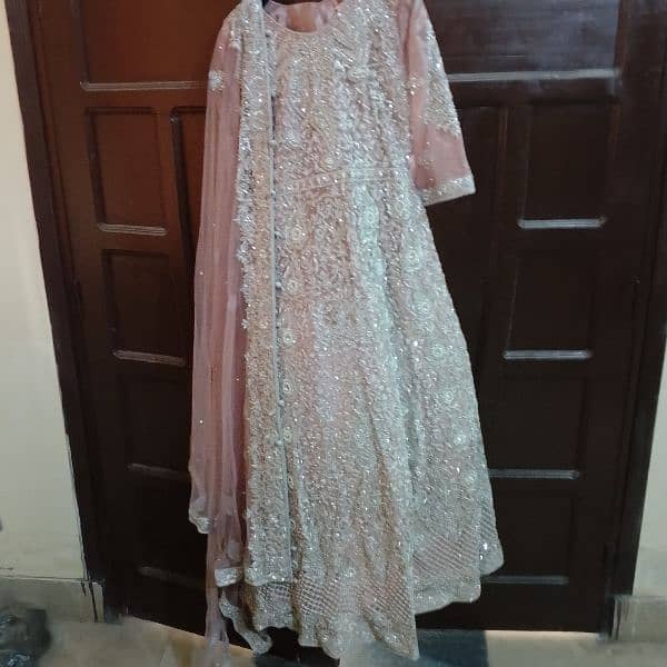 Bridal *"Waleema Maxi"* PINK /PEACH color Dress. ( Used only 2-hours). 3