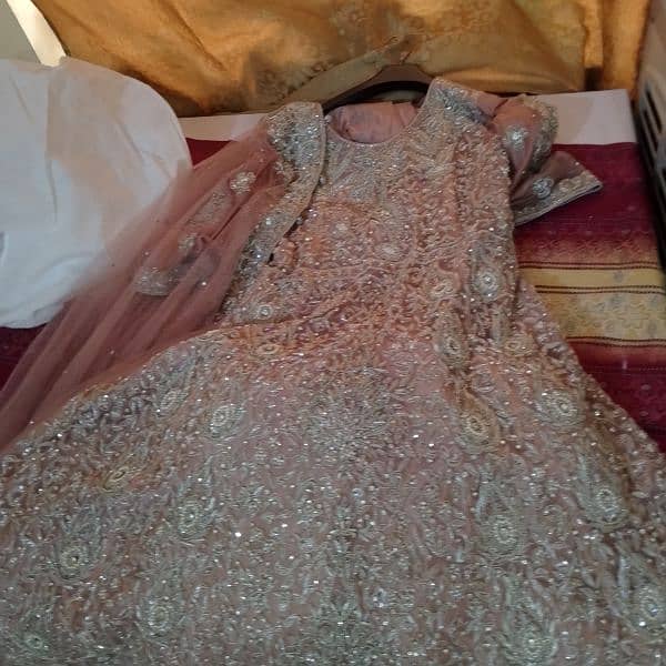 Bridal *"Waleema Maxi"* PINK /PEACH color Dress. ( Used only 2-hours). 9